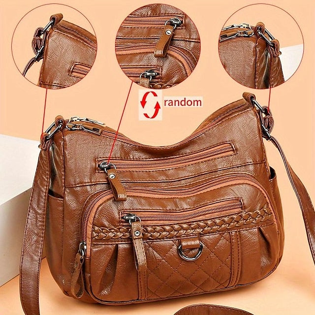 PU Shoulder Leather Bag Crossbody Hobo