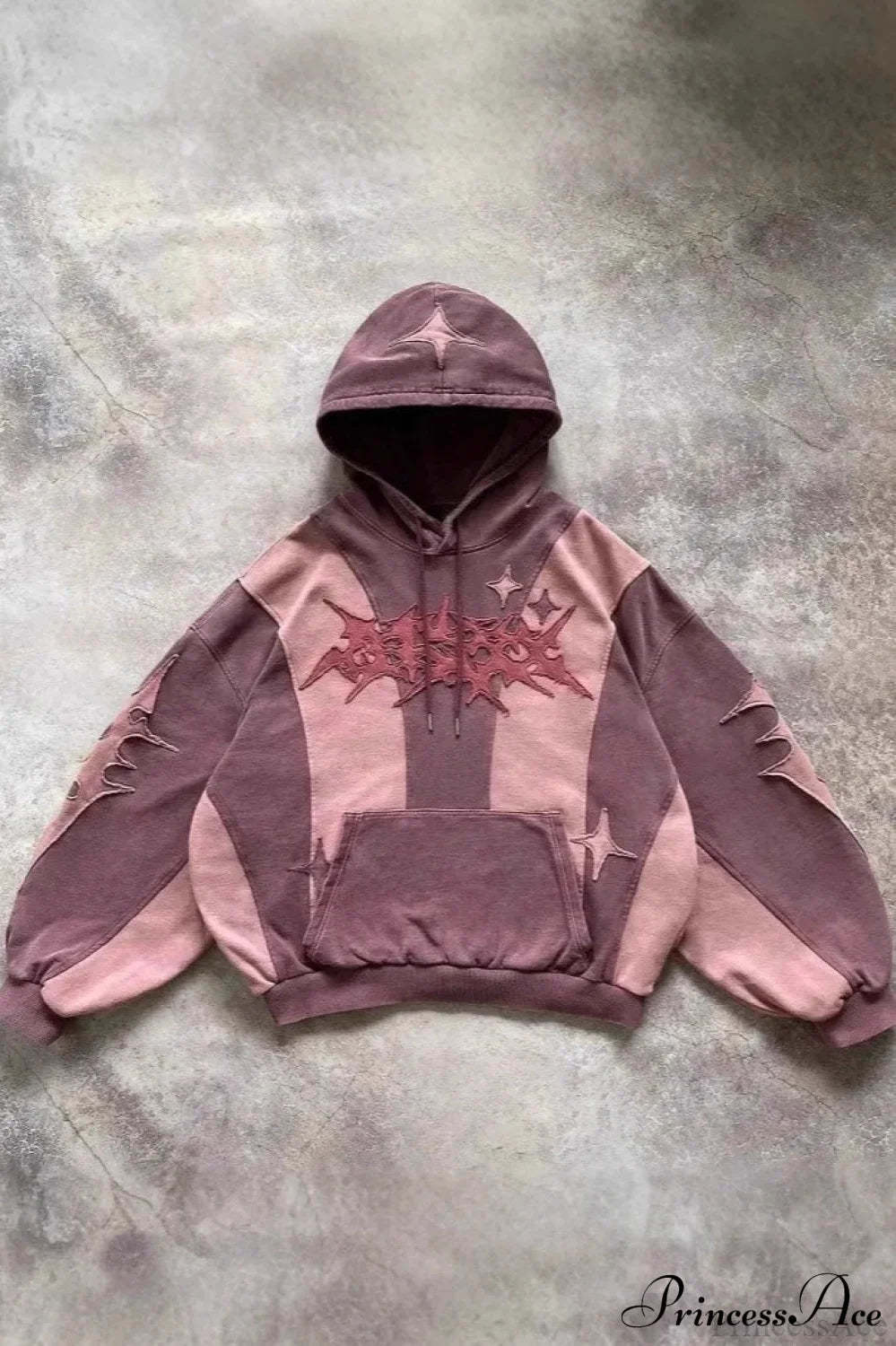 Street Y2K Collage Loose Hoodie Red / S