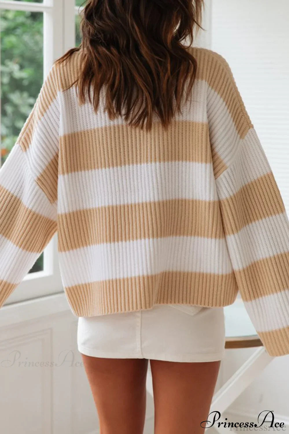 PrincessAce Striped Color-Block Rolled-Neck Sweater