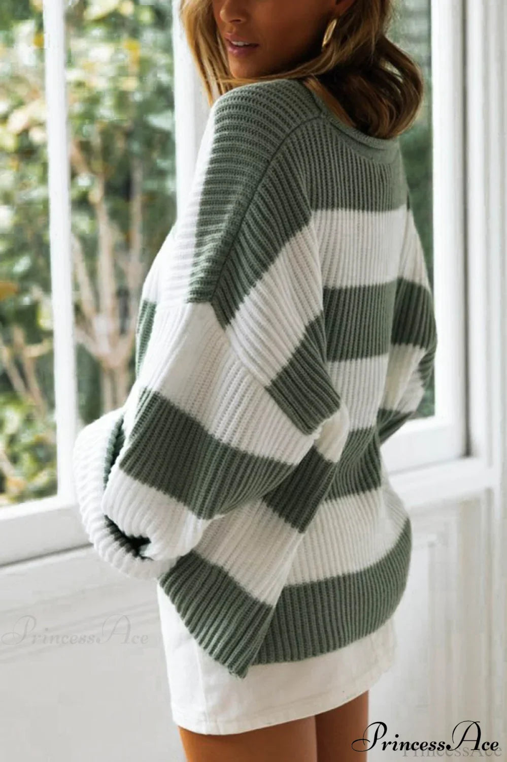 PrincessAce Striped Color-Block Rolled-Neck Sweater