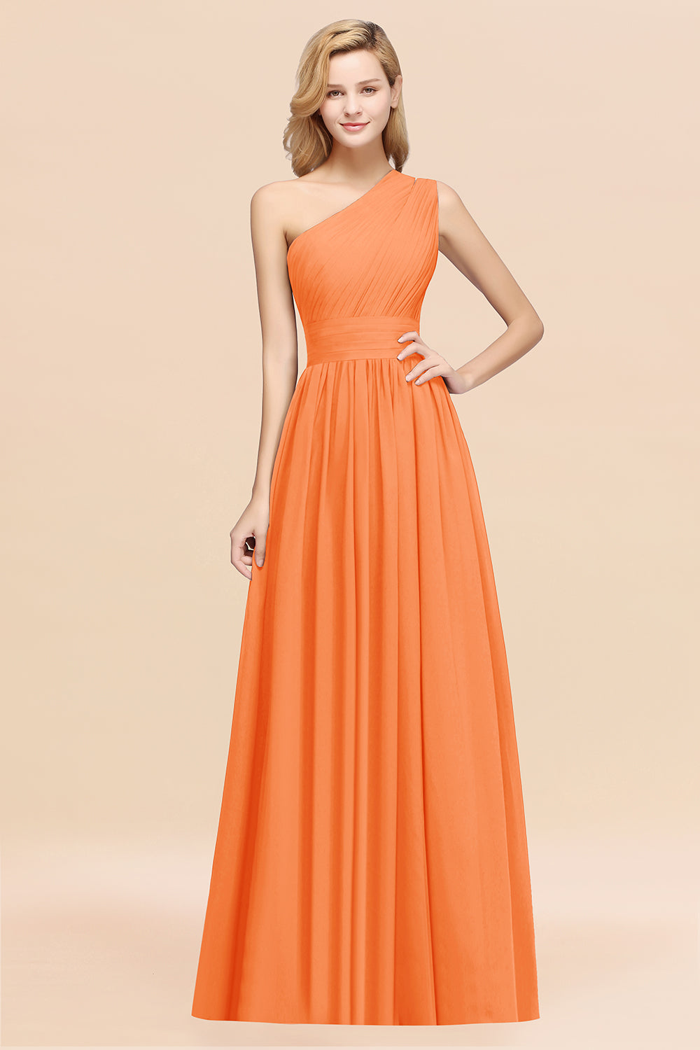 Stylish One-shoulder Sleeveless Long Junior Bridesmaid dresses Affordable - Fashionpara