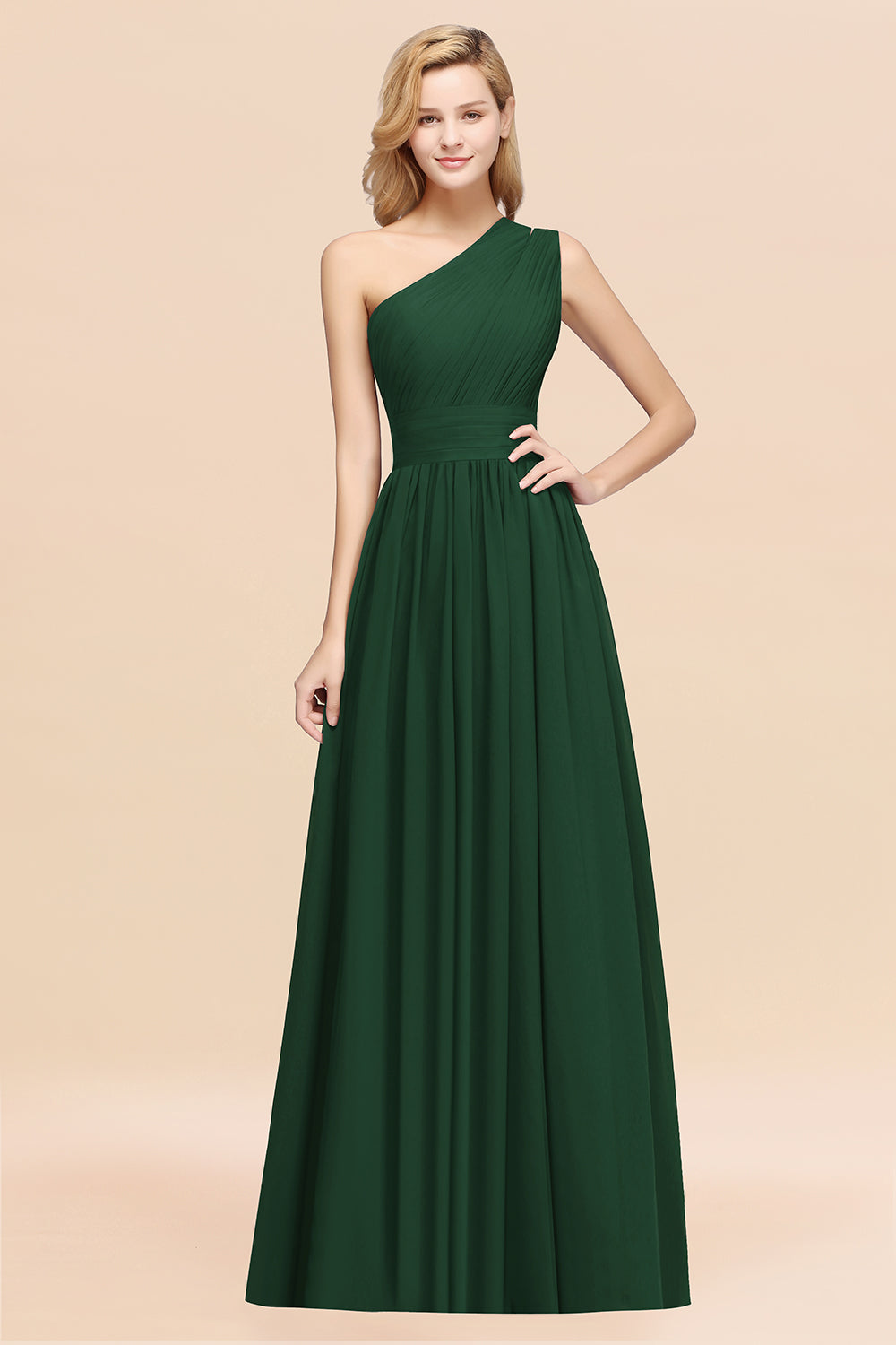 Stylish One-shoulder Sleeveless Long Junior Bridesmaid dresses Affordable - Fashionpara