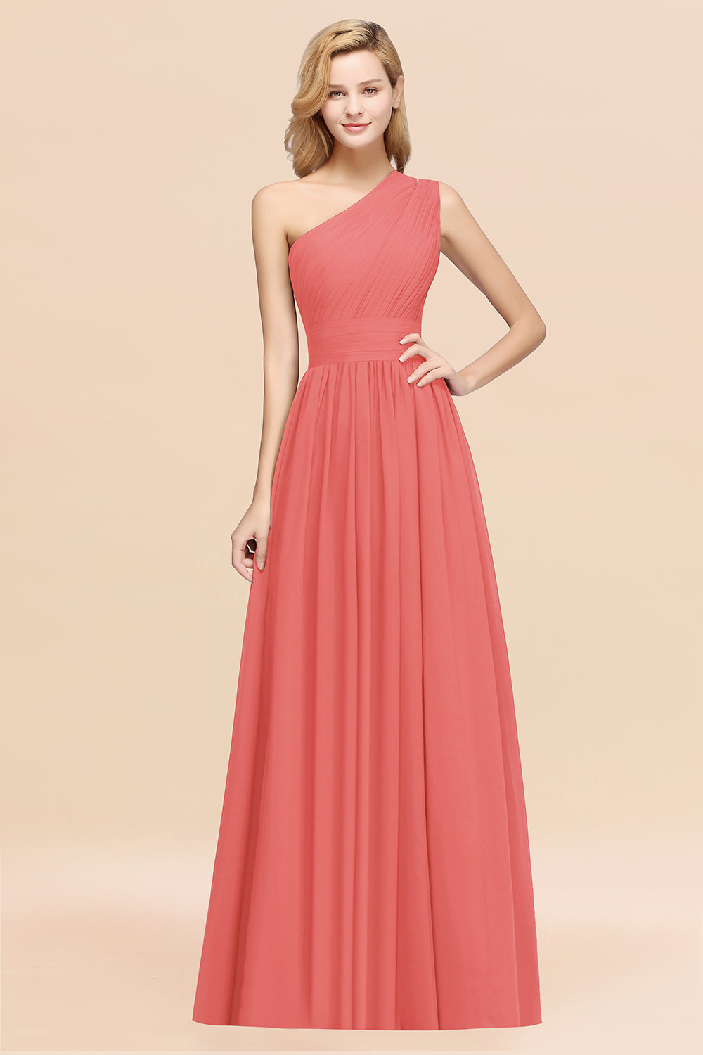 Stylish One-shoulder Sleeveless Long Junior Bridesmaid dresses Affordable - Fashionpara