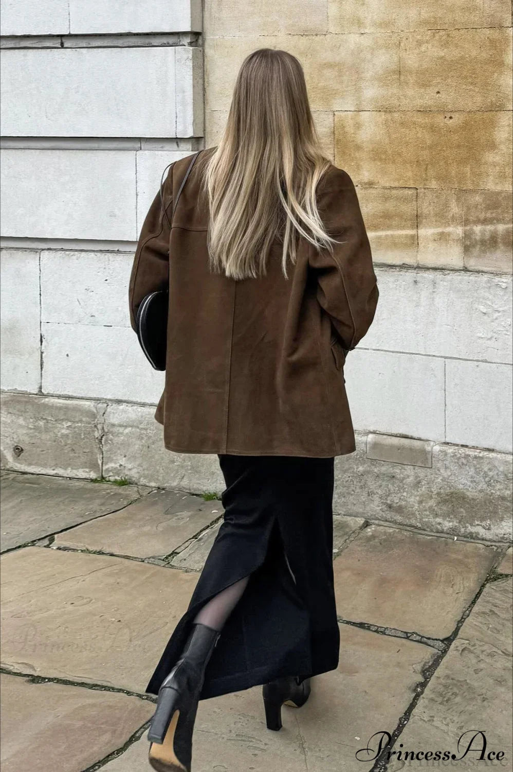 Elegant Suede Lapel Blazer Coat for Effortless Style