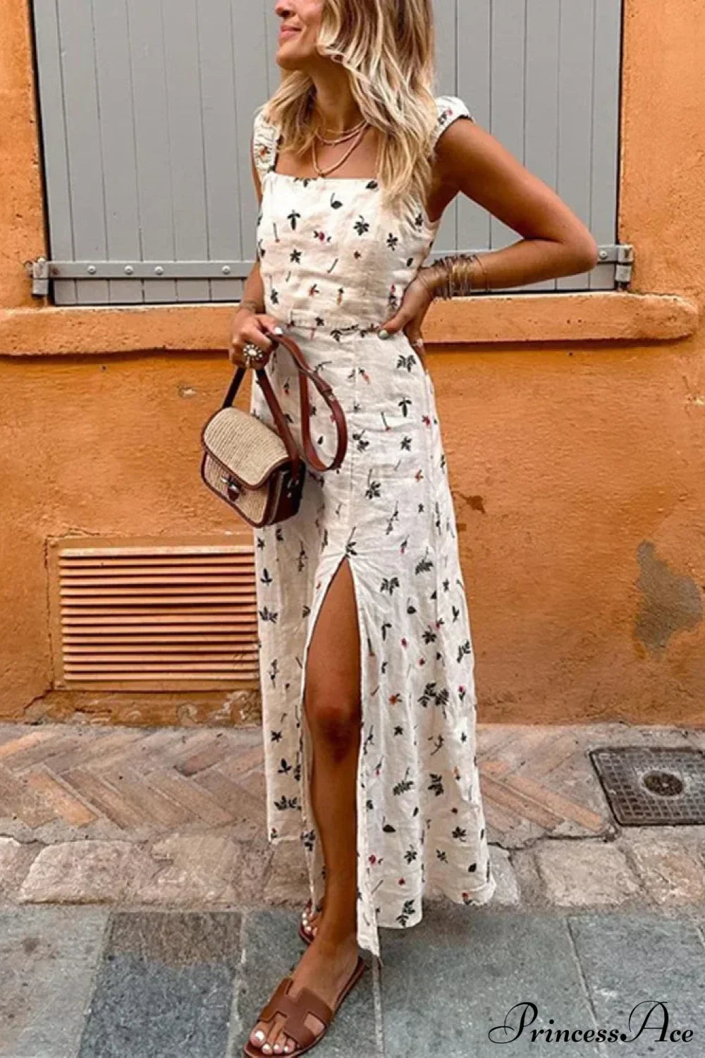 Summer Sexy Backless Sleeveless Long Dress Beige / XS bohodress-250126