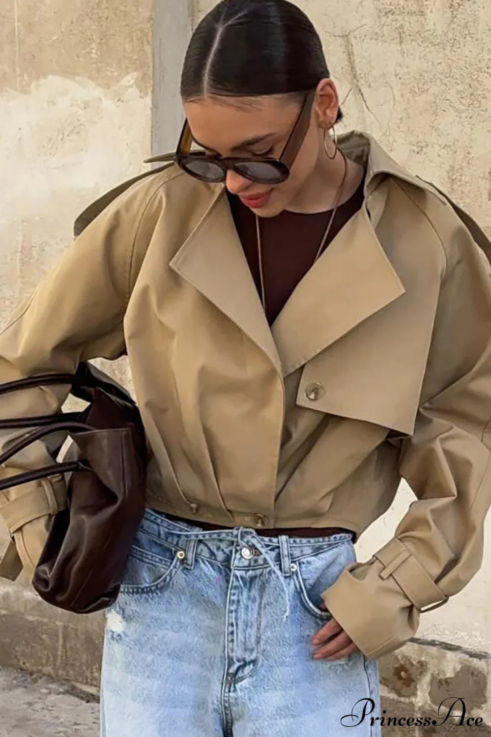 Elegant Loose Short Trench Coat for Effortless Style