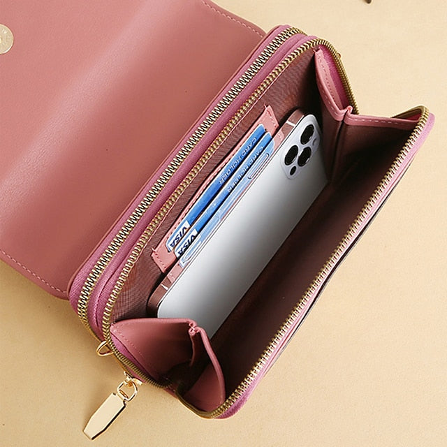 PU Crossbody Phone Bag Mobile Leather Wallet