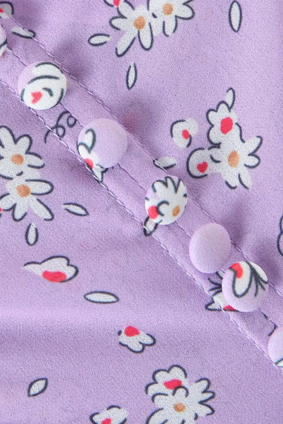 Swingy Bustier Layered Ruffle Floral Printed Mini Sundress - Lilac  Fashionpara