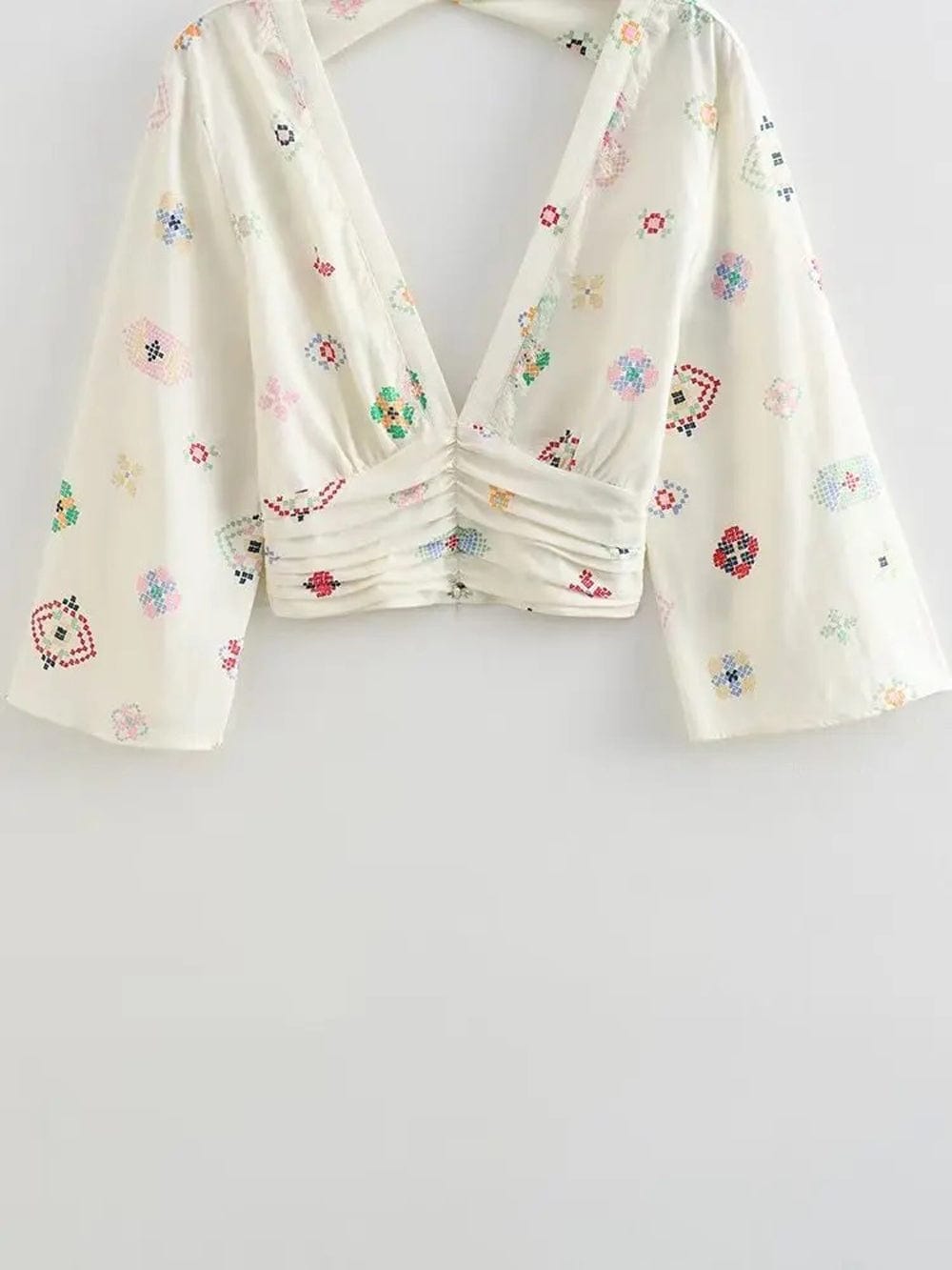 Printed Backless Shirt - Fashionpara