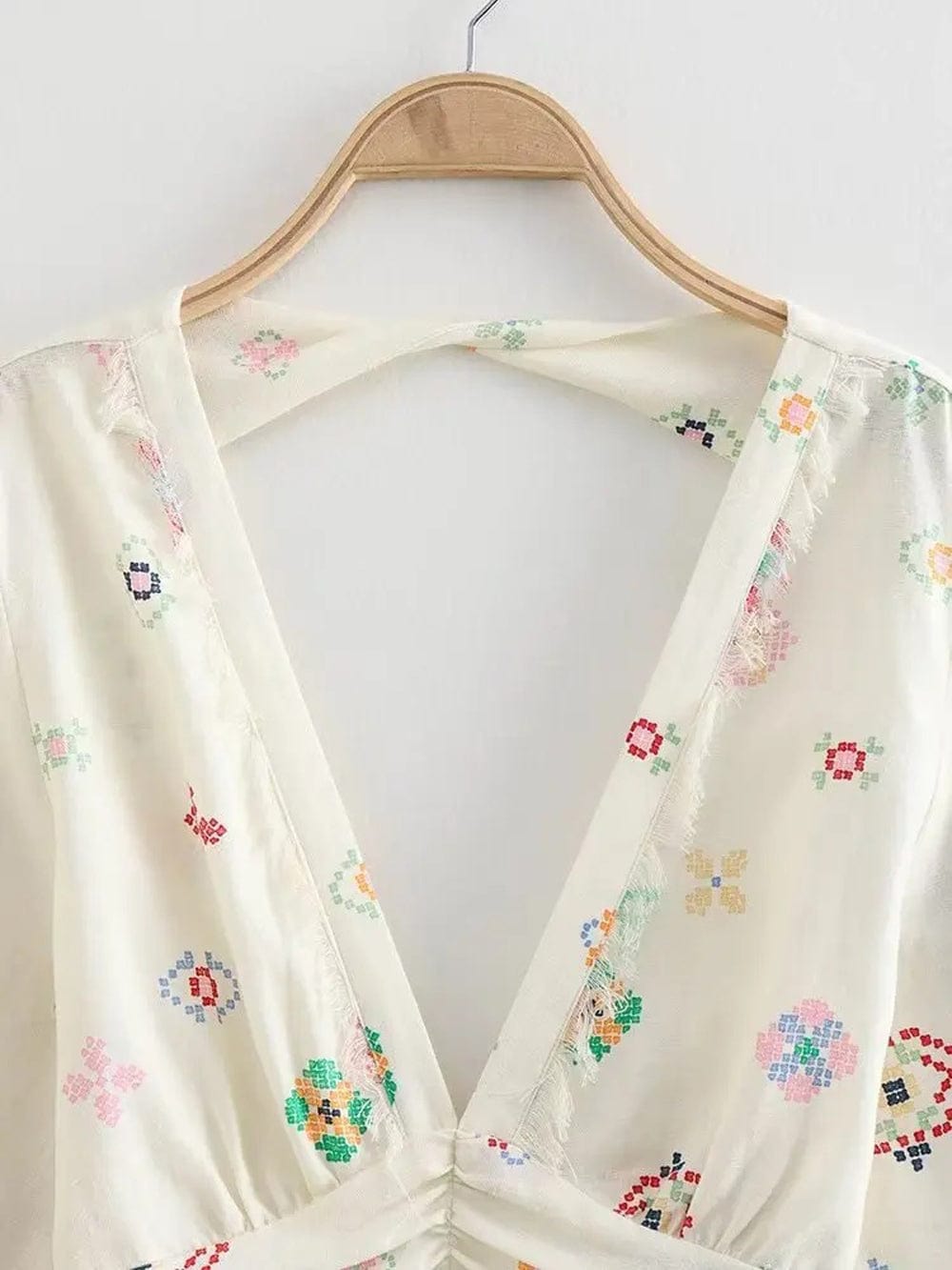 Printed Backless Shirt - Fashionpara