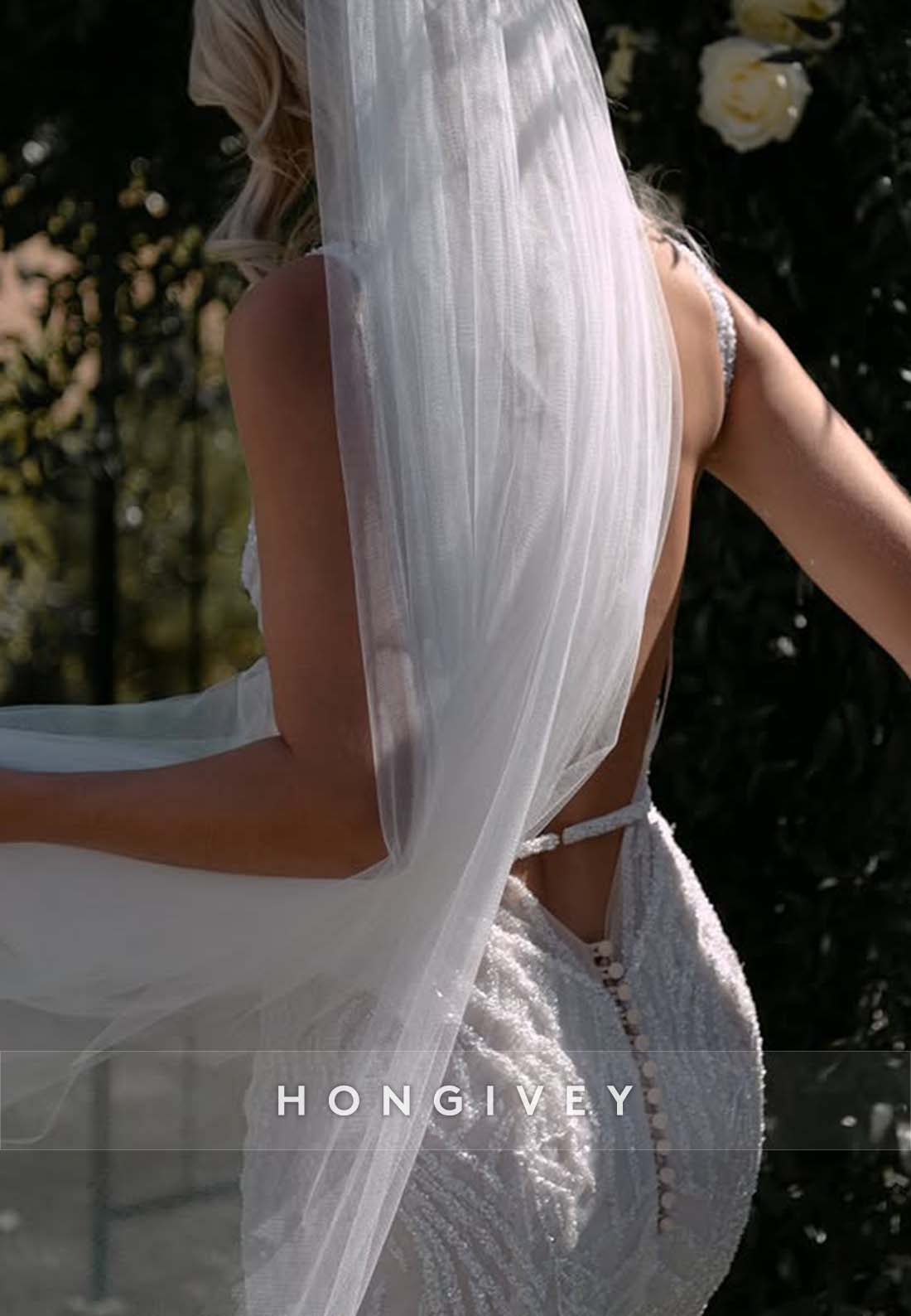 Backless Regular Straps Sleeveless Sheath Square Beading Wedding Dresses