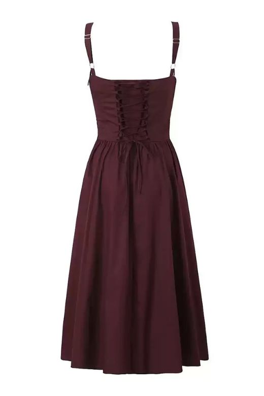 Talia Bodycon Midi Dress - Tan Brown - Fashionpara
