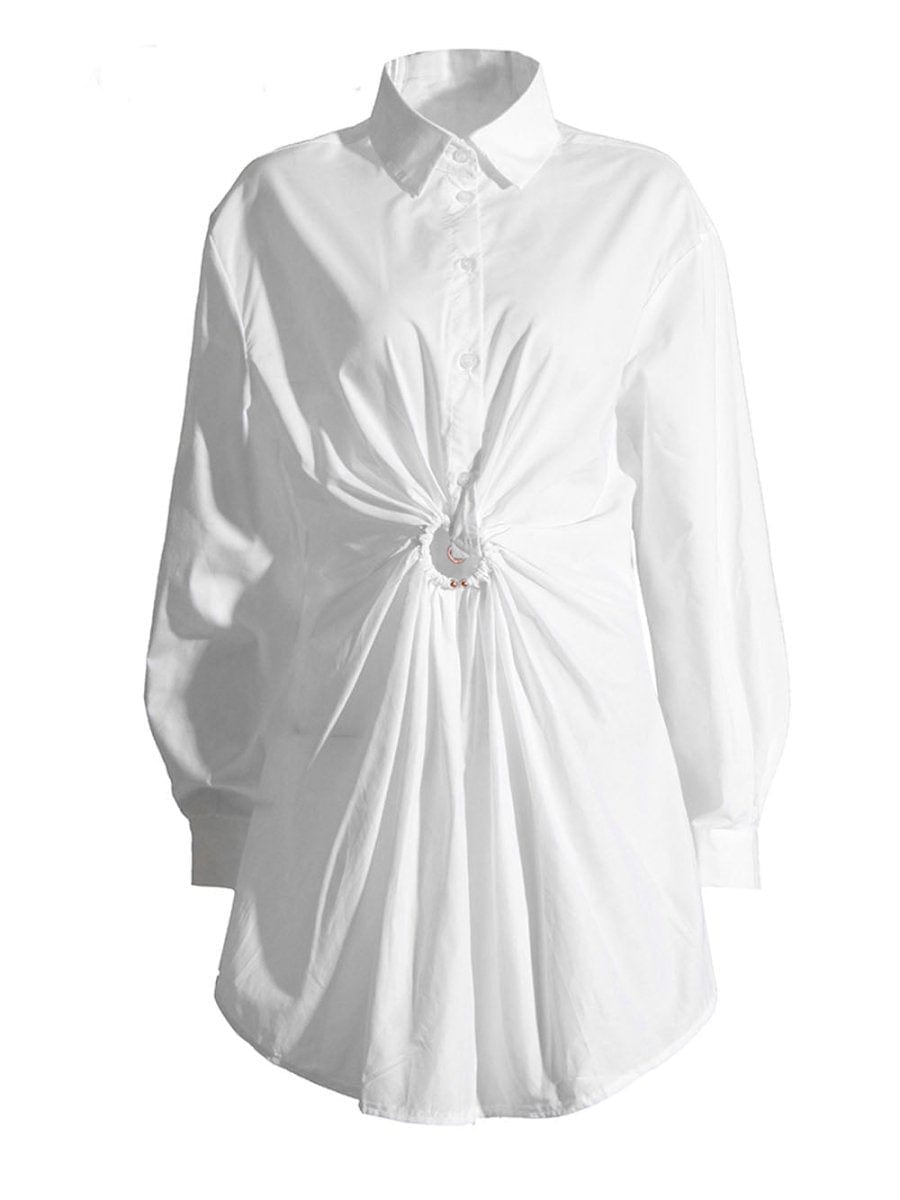 Button Mini Dress - Fashionpara