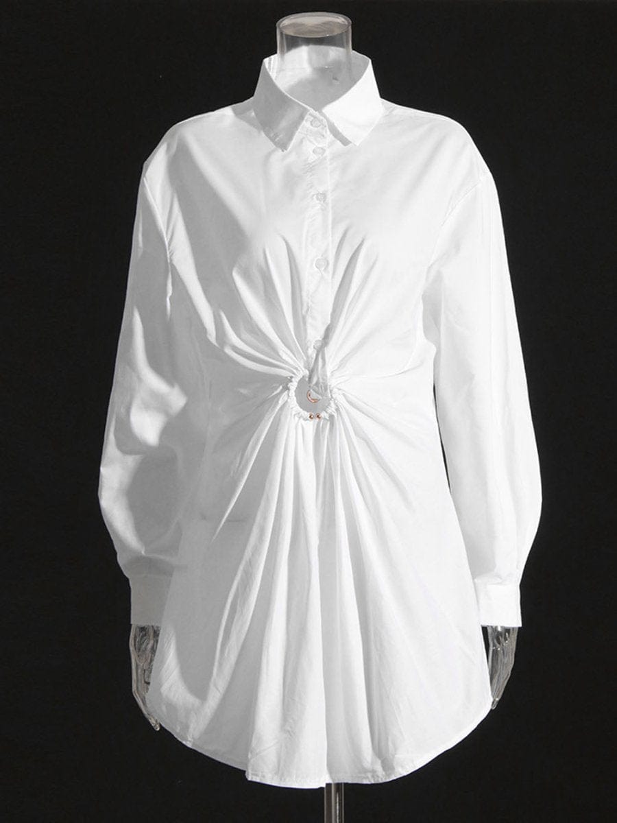 Button Mini Dress - Fashionpara