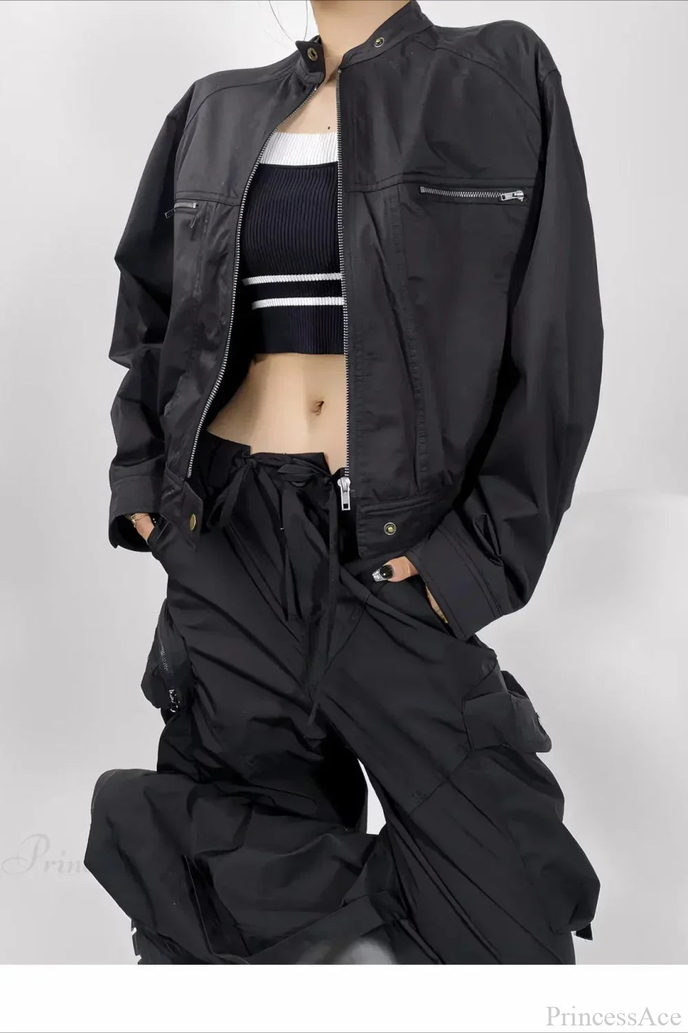 Techwear Utility Loose Casual Zip Jacket 4
