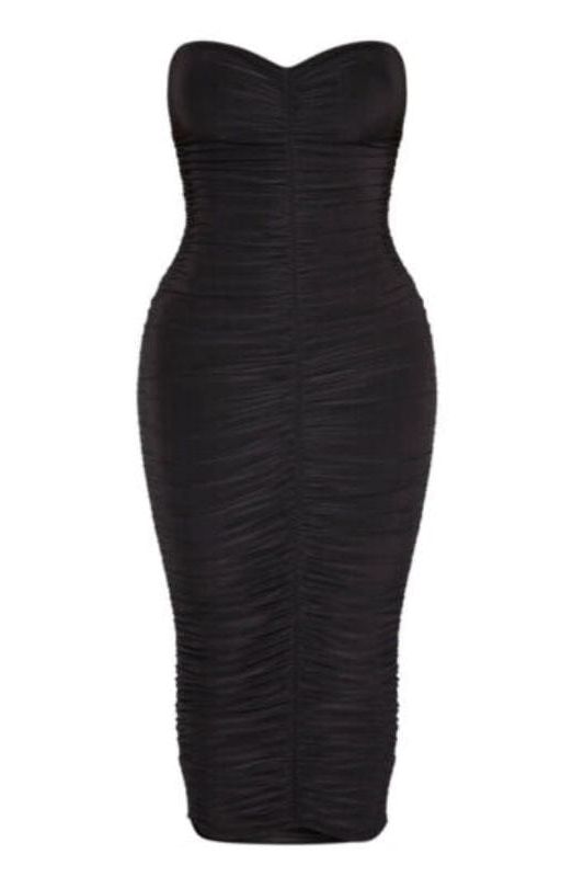 Terese Bodycon Wrap Dress - Classic Black - Fashionpara
