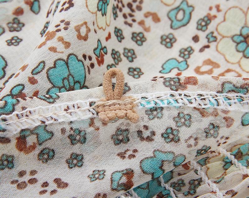 Paisley Print V-Neck Button-Front Smocked Waist Maxi Dress 6