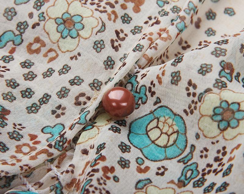 Paisley Print V-Neck Button-Front Smocked Waist Maxi Dress 7