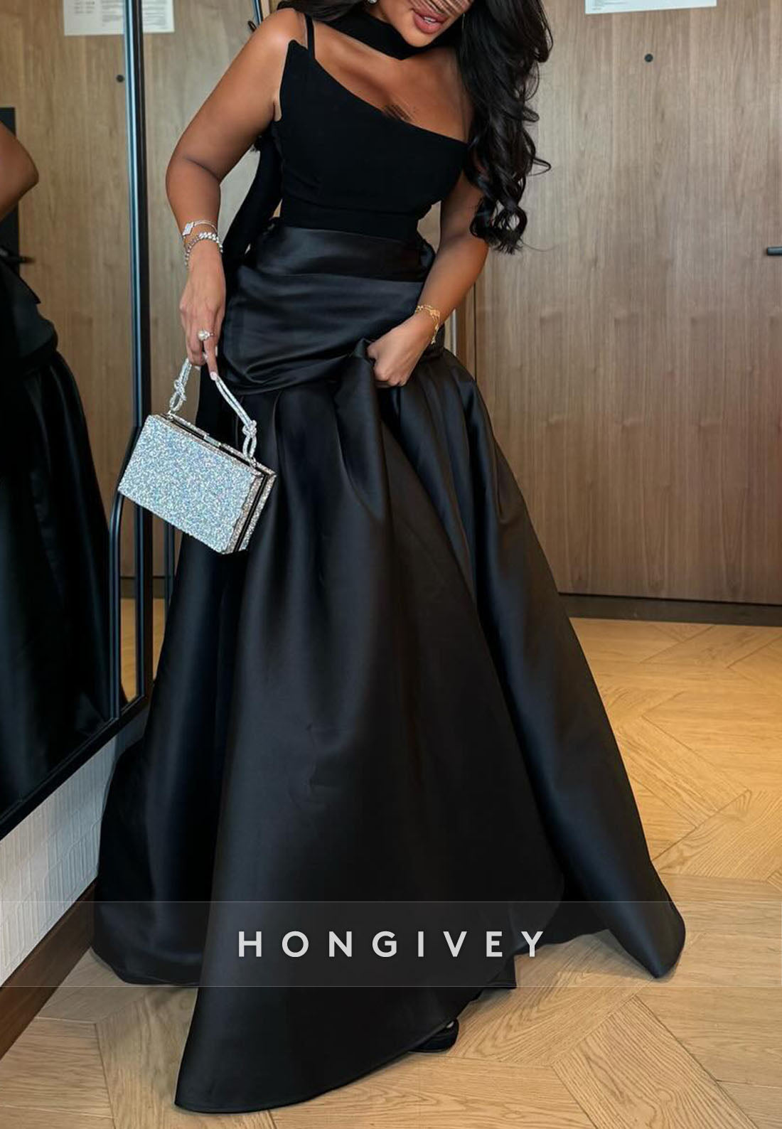 Regular Straps Formal Dresses Pleated Halter Floor-Length Princess Evening Gown