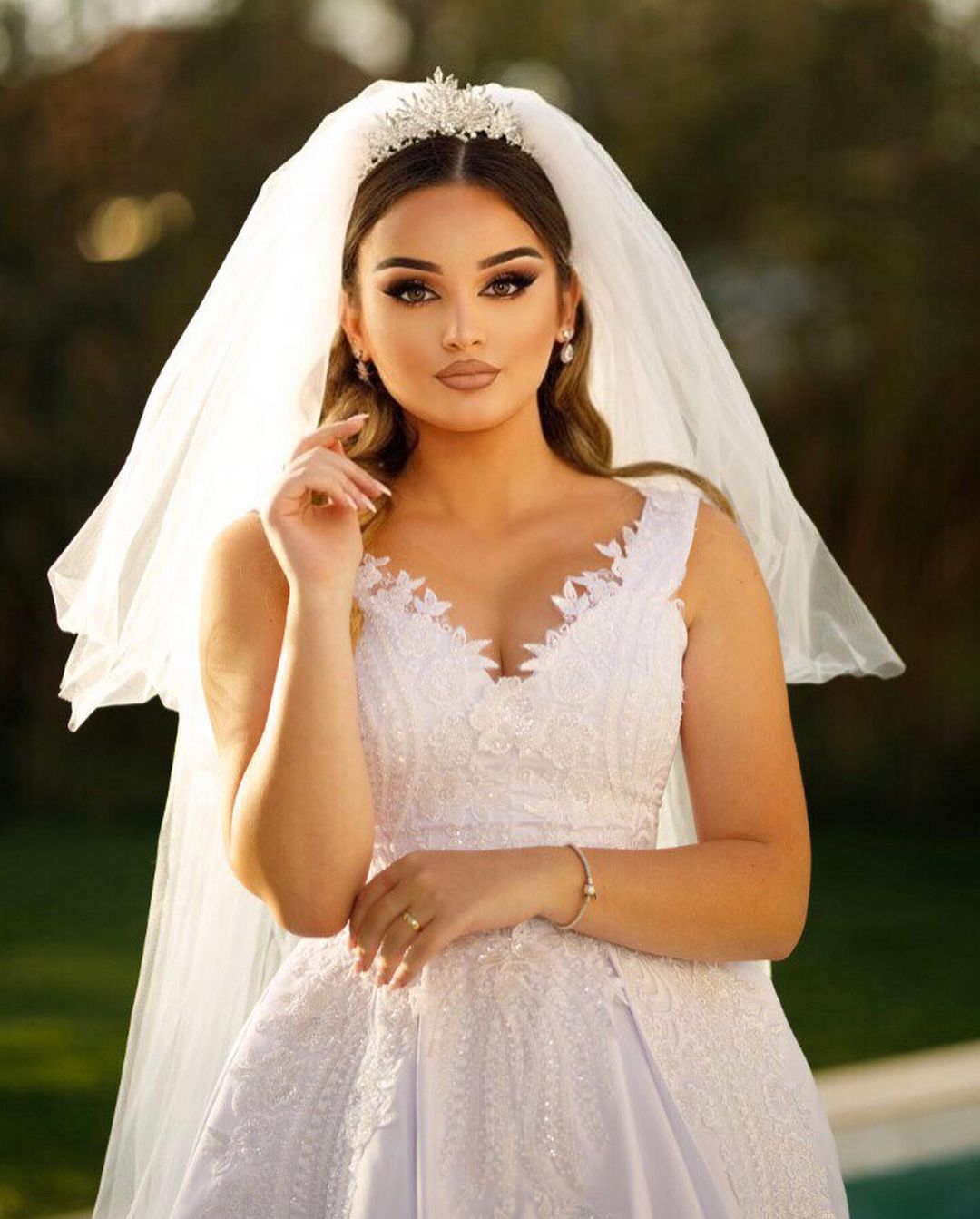 Trendy Floor-Length Sweetheart Spaghetti Strap Sleeveless A-Line Satin Wedding Gown with Beaded Details - Fashionpara