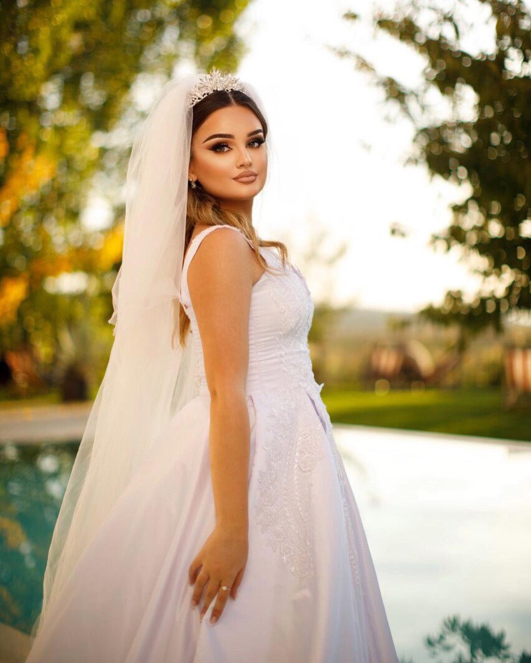 Trendy Floor-Length Sweetheart Spaghetti Strap Sleeveless A-Line Satin Wedding Gown with Beaded Details - Fashionpara