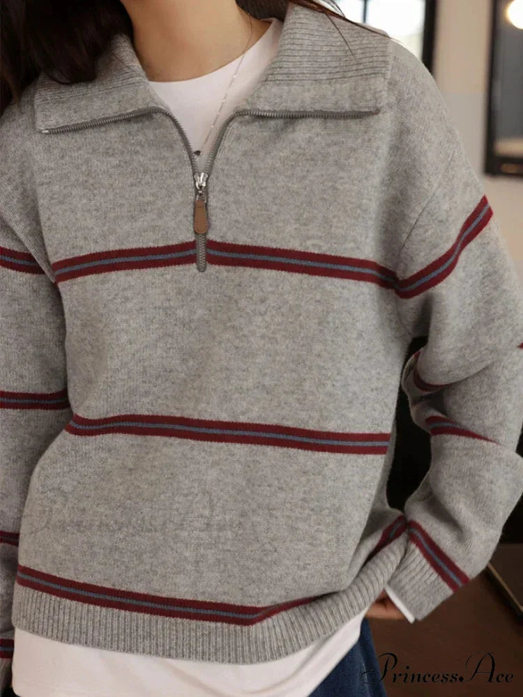 Striped Cozy Casual Comfortable Loose Warm Sweater