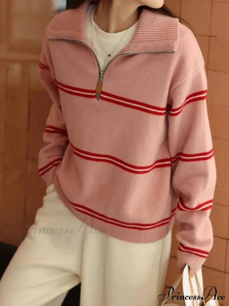Striped Cozy Casual Comfortable Loose Warm Sweater 6