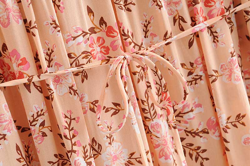 Boho Floral Print Flared Sleeve Ruffle Hem Mini Dress 21