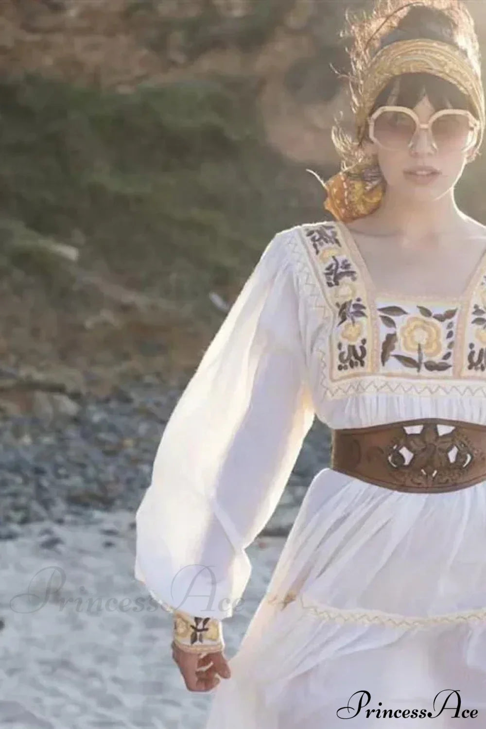 Tunic Dress Cotton Rayon Floral Embroidery