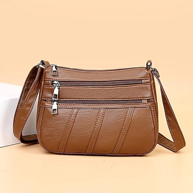 Faux Crossbody Black Bag Stylish Leather