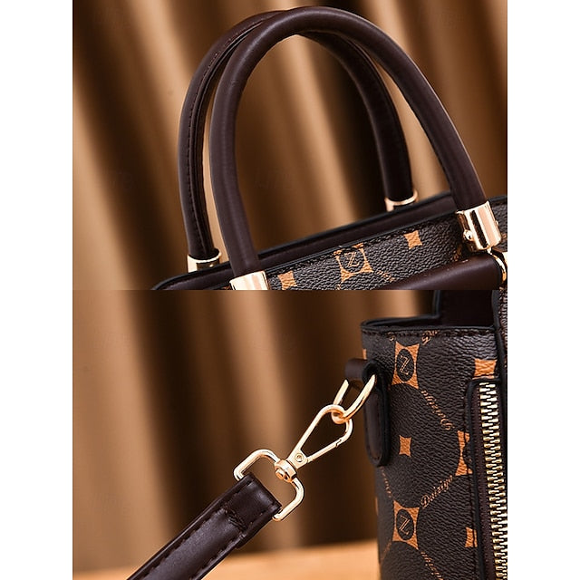 Accents Elegant Faux with Red and Leather Handbag