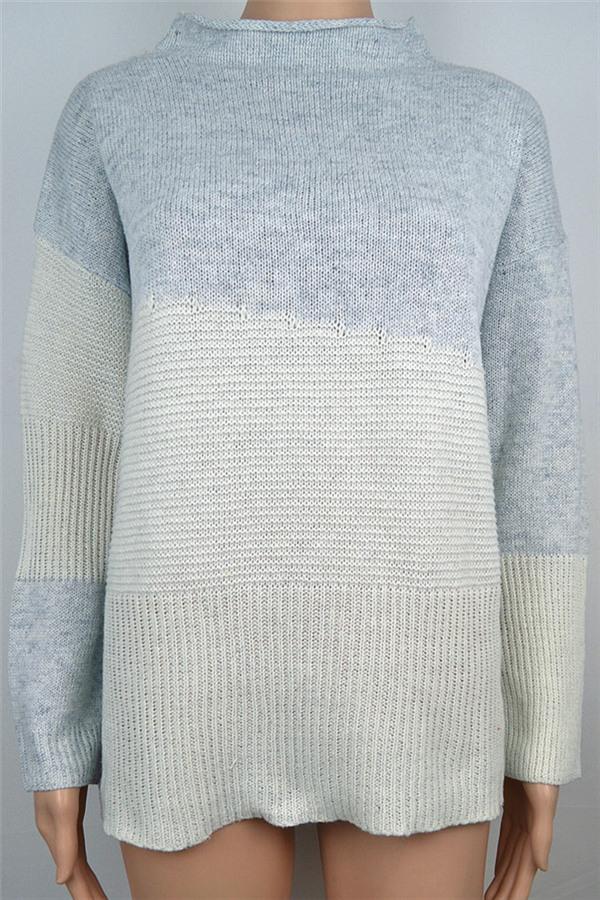 RadyRin Unique Patchwork Turtleneck Sweater for Stylish Comfort