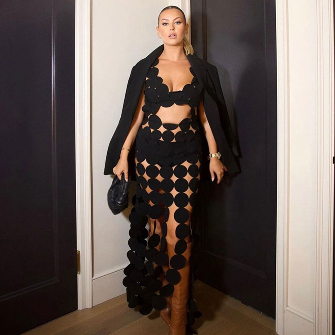 Unique Scallop Neck Sleeveless Cutout Laser Cut Circle Fringe Maxi Dress - Fashionpara