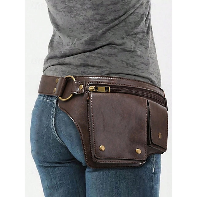 Utility Bag with Vintage Belt Leather Faux