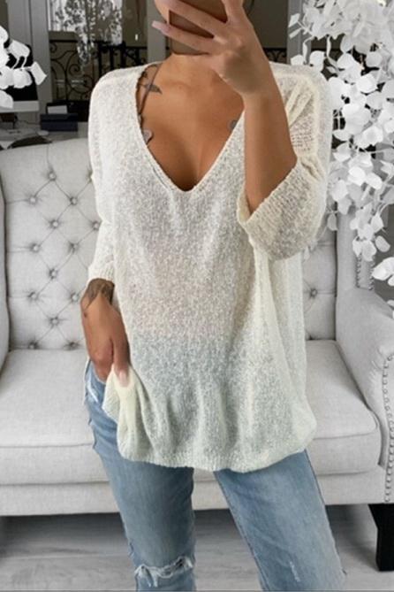 RadyRin V Neck Casual Sweater for Effortless Everyday Style