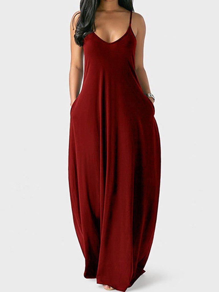 V-Neck Sleeveless Pocket Maxi Dress 4