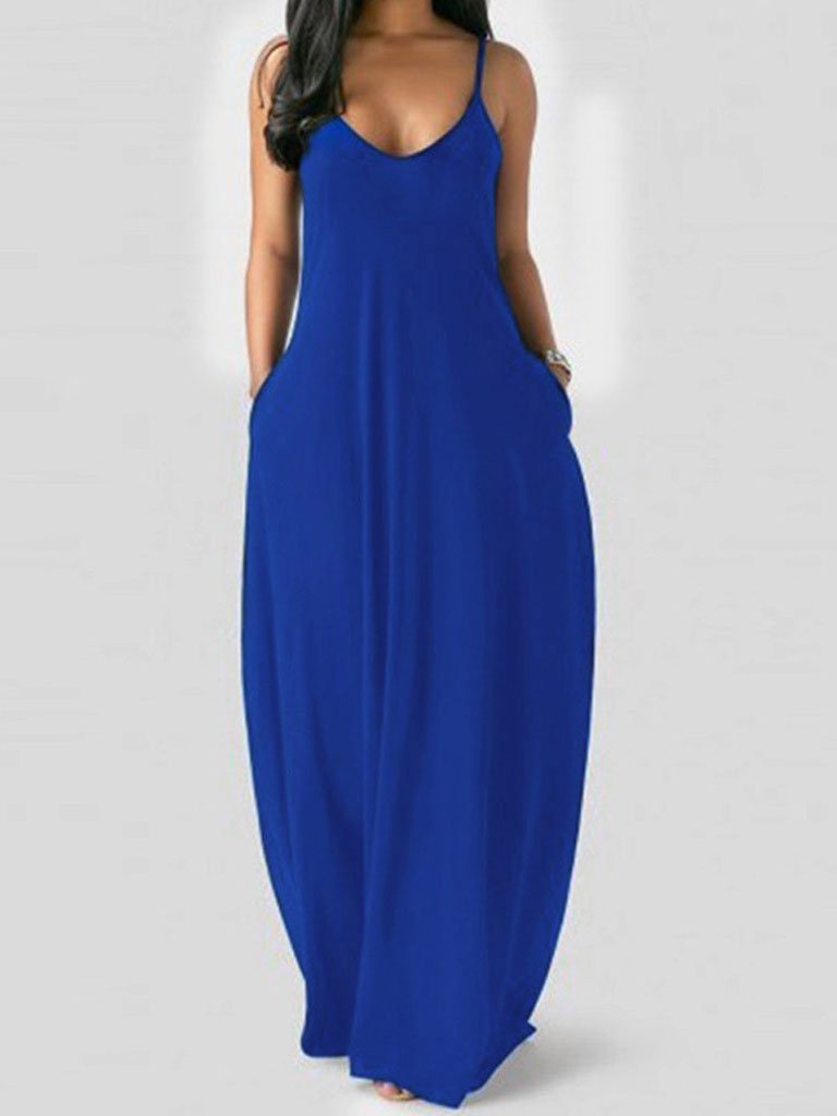 V-Neck Sleeveless Pocket Maxi Dress 6