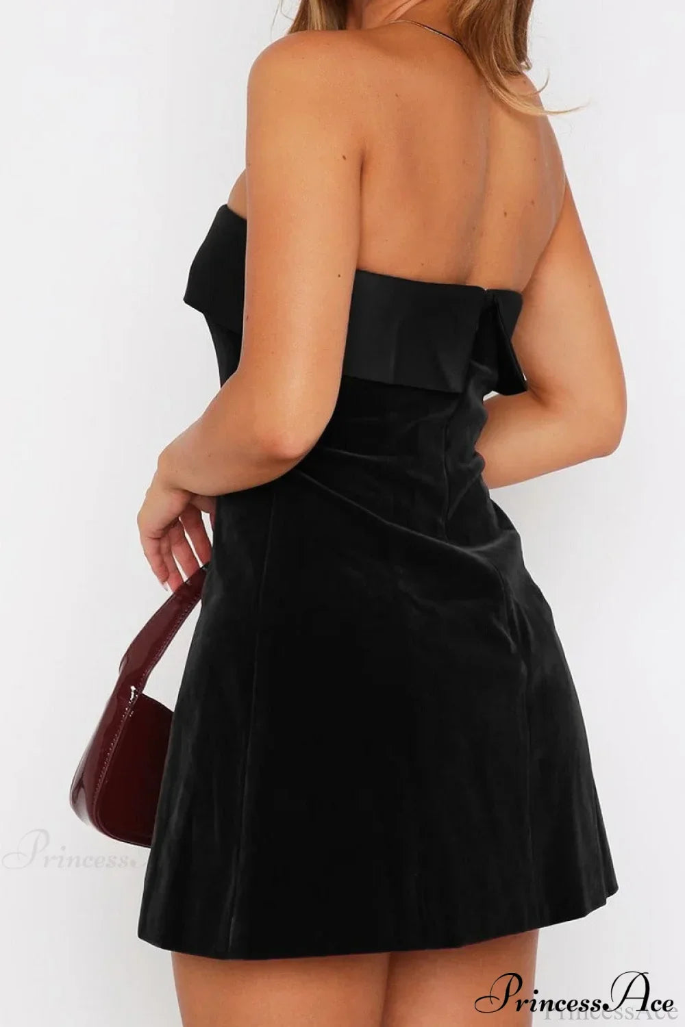 Velvet Strapless A-Line Mini Dress 7