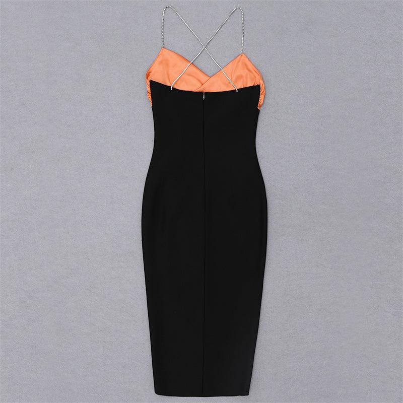KittenAlarm - Veronica Rhinestone Two Tone Dress