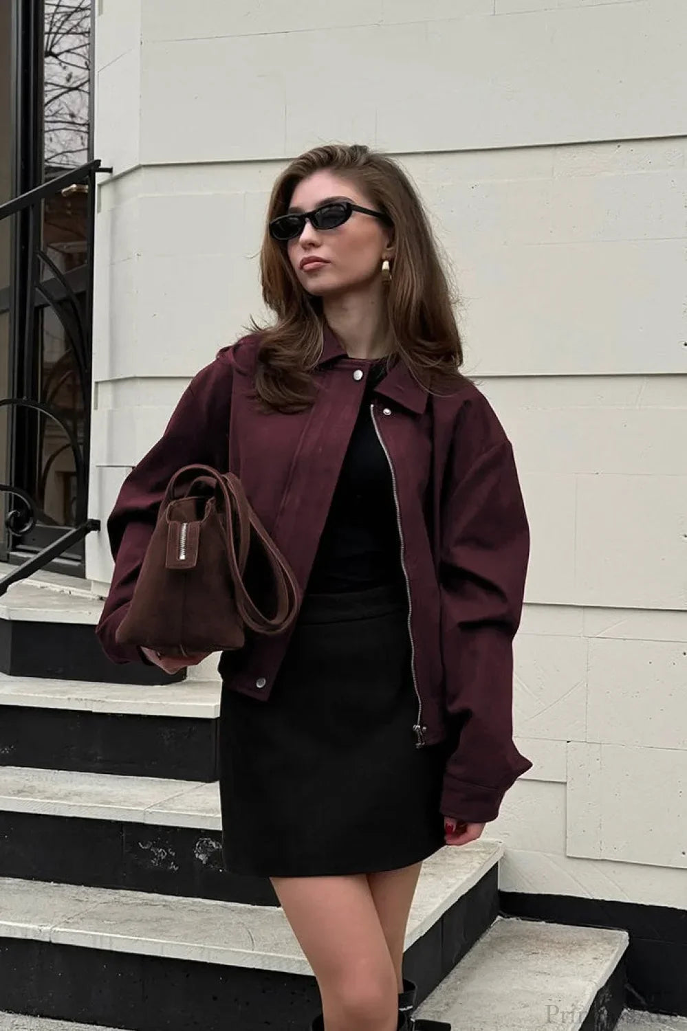Vintage Burgundy Suede Utility Jacket 3