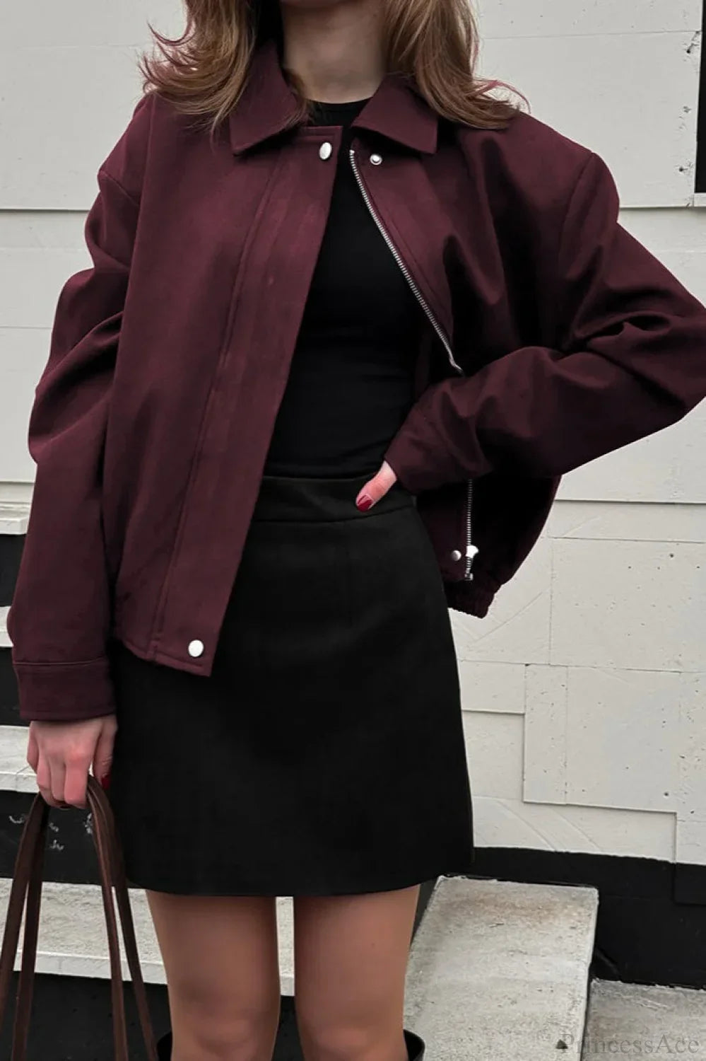 Vintage Burgundy Suede Utility Jacket 2