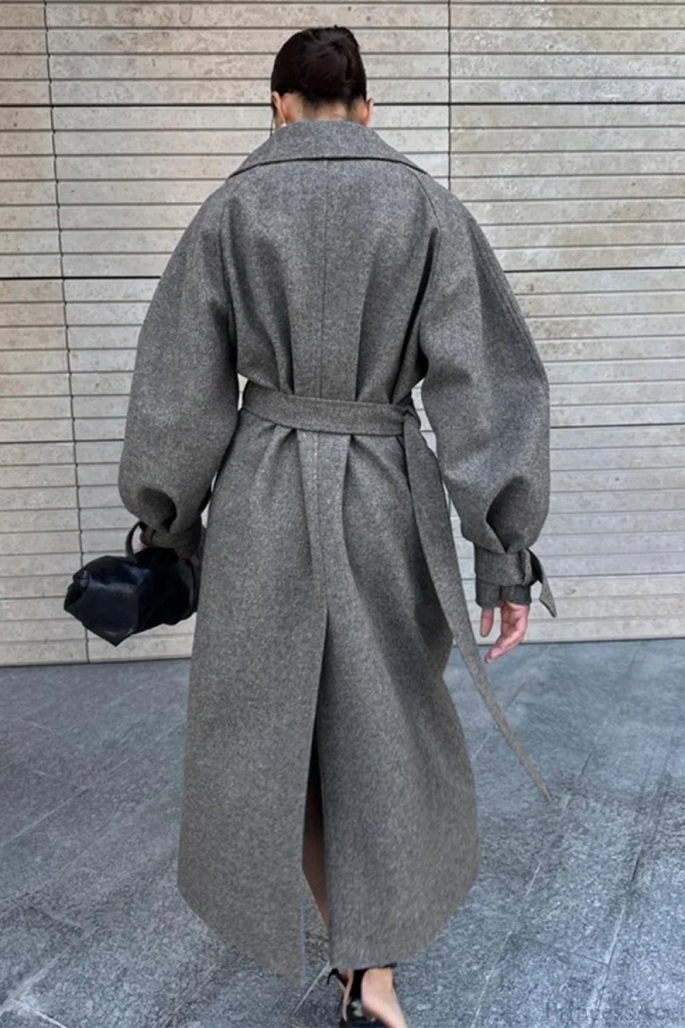 Vintage Wool Tie Waist Relaxed Overcoat 4