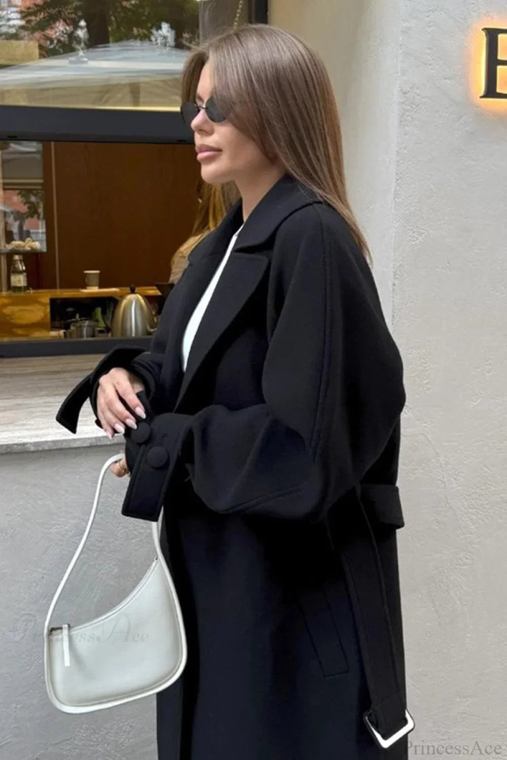 Vintage Wool Tie Waist Relaxed Overcoat 8