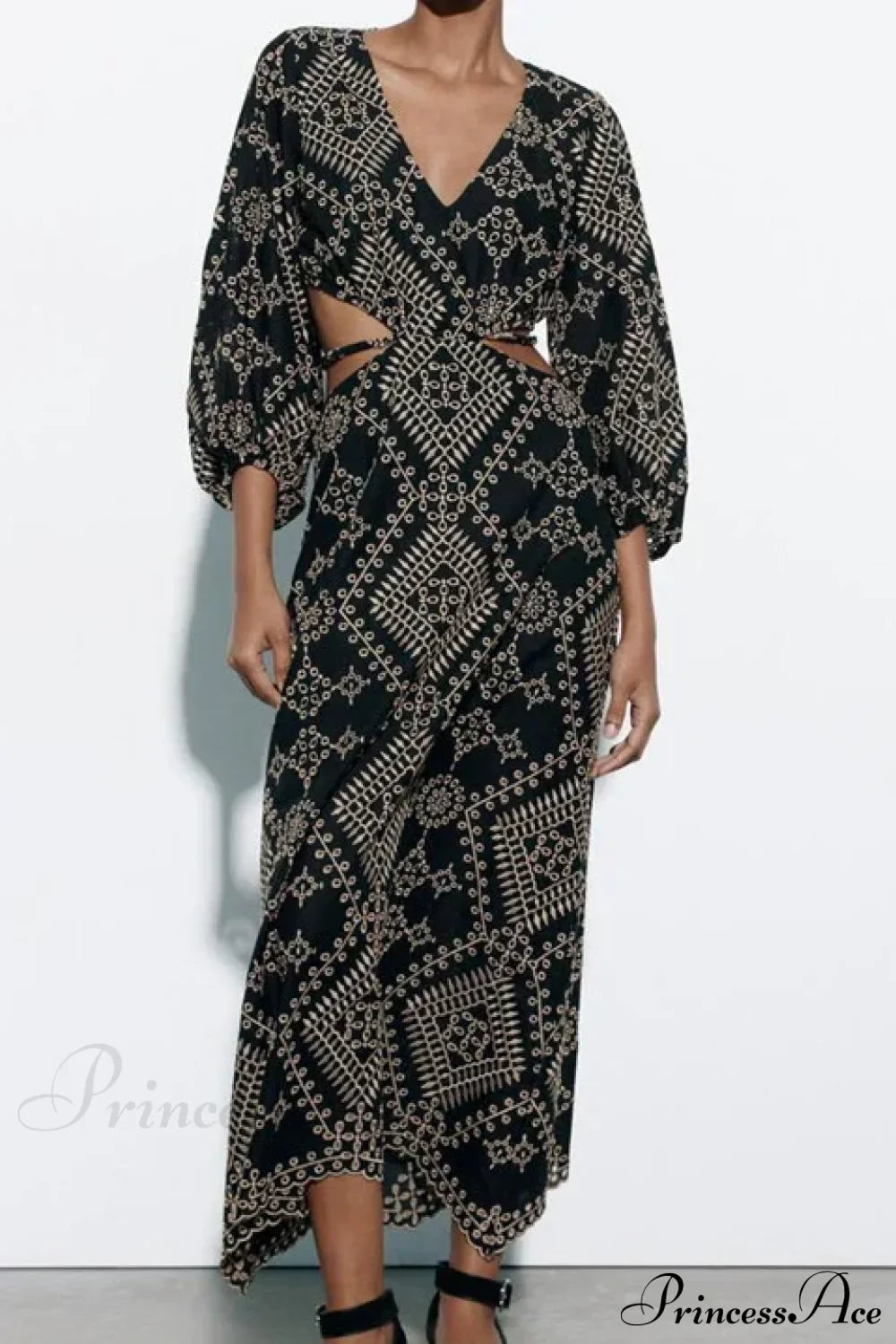 Vintage Ethnic Embroidery Boho Dress