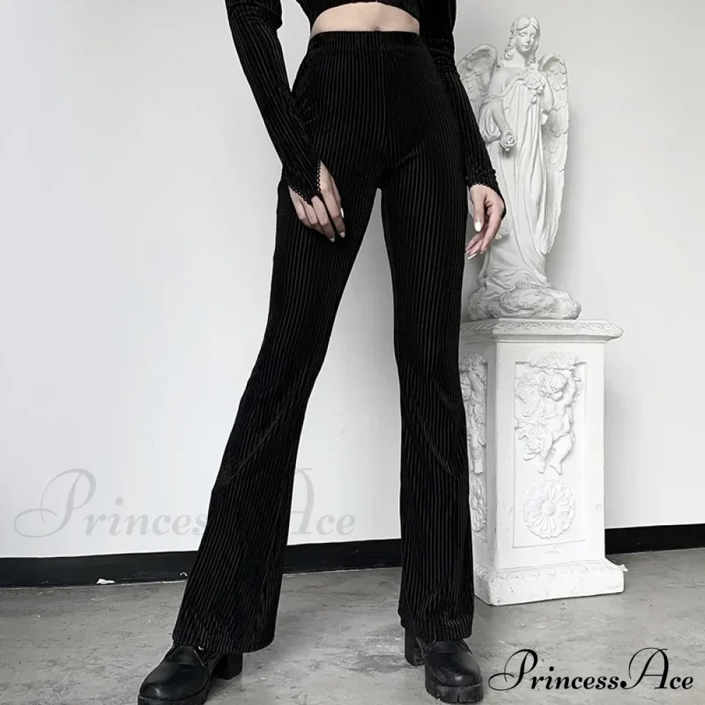 Vintage Flare Harajuku Halloween Pants Black / S