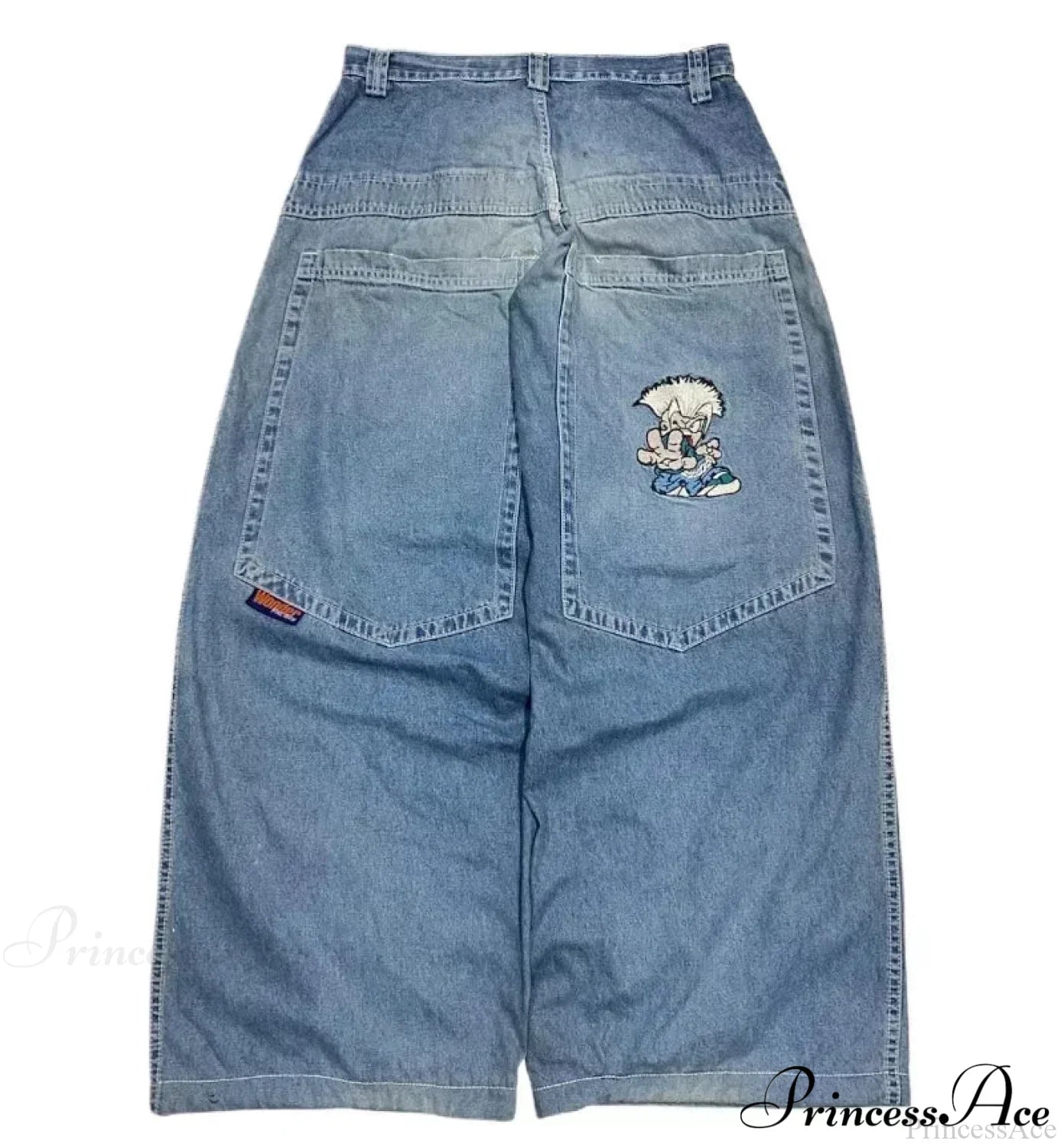 Vintage Gothic Cross Wings Stitched Pants