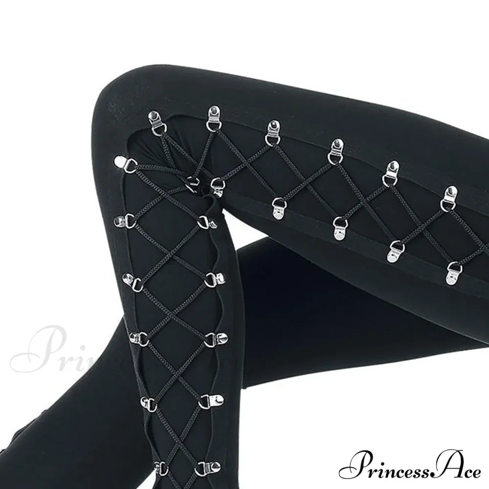 Vintage Gothic Lace Up Slim Halloween Pants