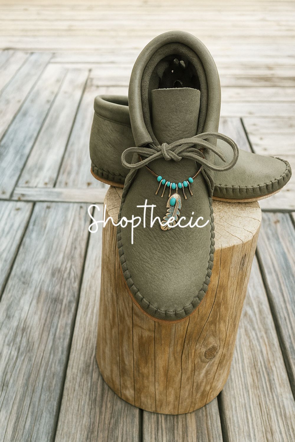 Vintage gypsy totem silver feather ankle boots