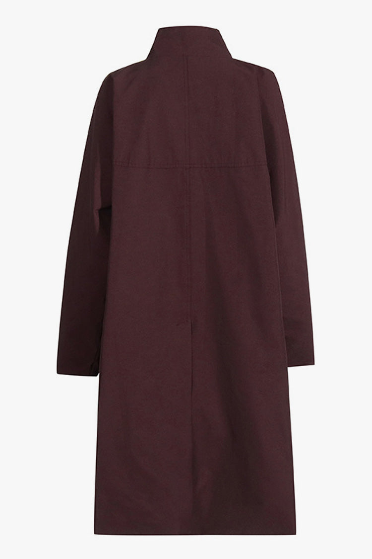 Vintage High Neck Oversized Trench Coat with Wide Sleeves