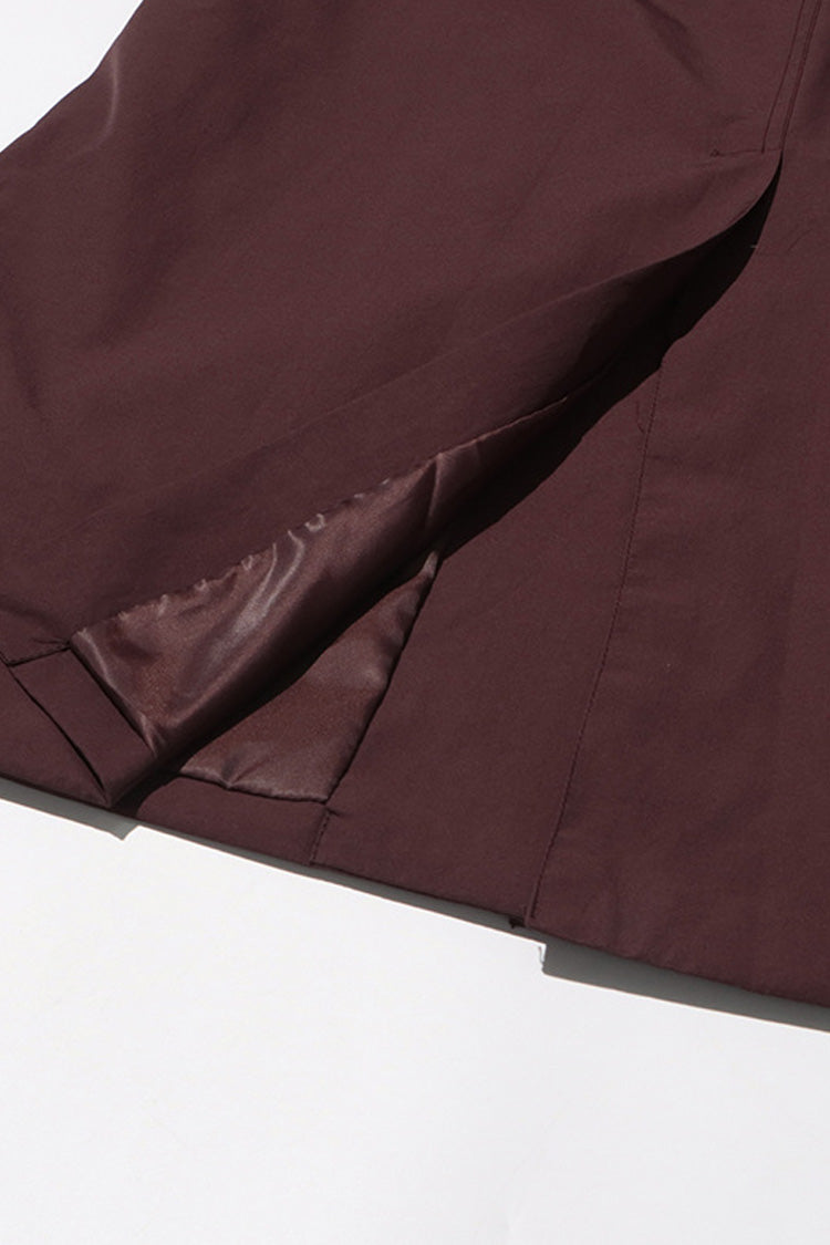 Vintage High Neck Oversized Trench Coat with Wide Sleeves